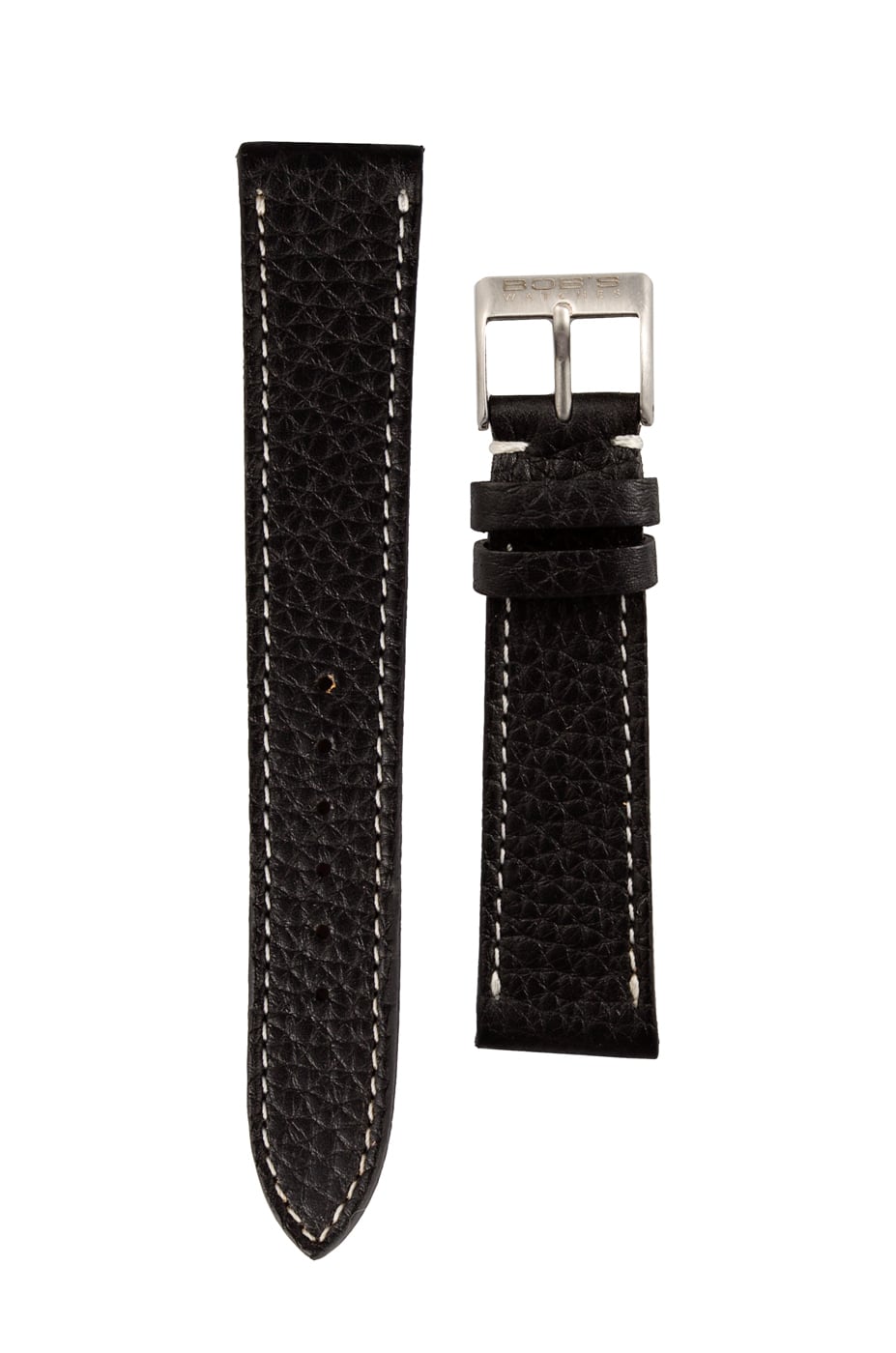 19mm Black Italian Leather-based Watch Band