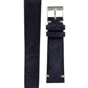 19mm Darkish Blue Italian Suede Watch Band