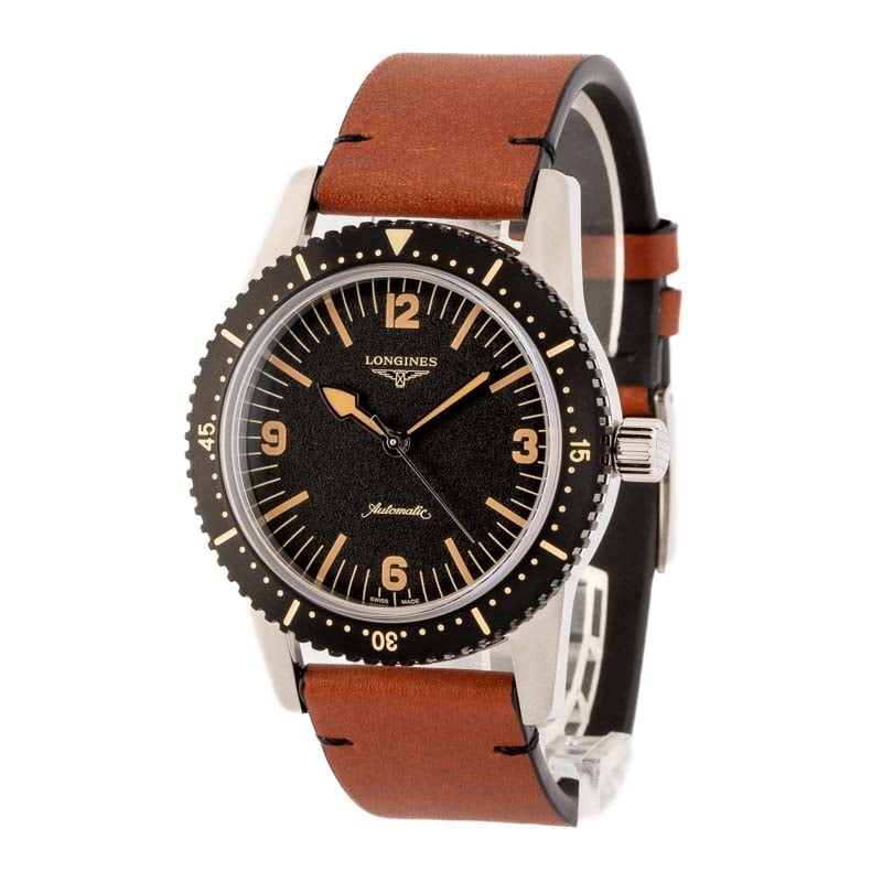 Longines Heritage Pores and skin Diver with Black Arabic Dial